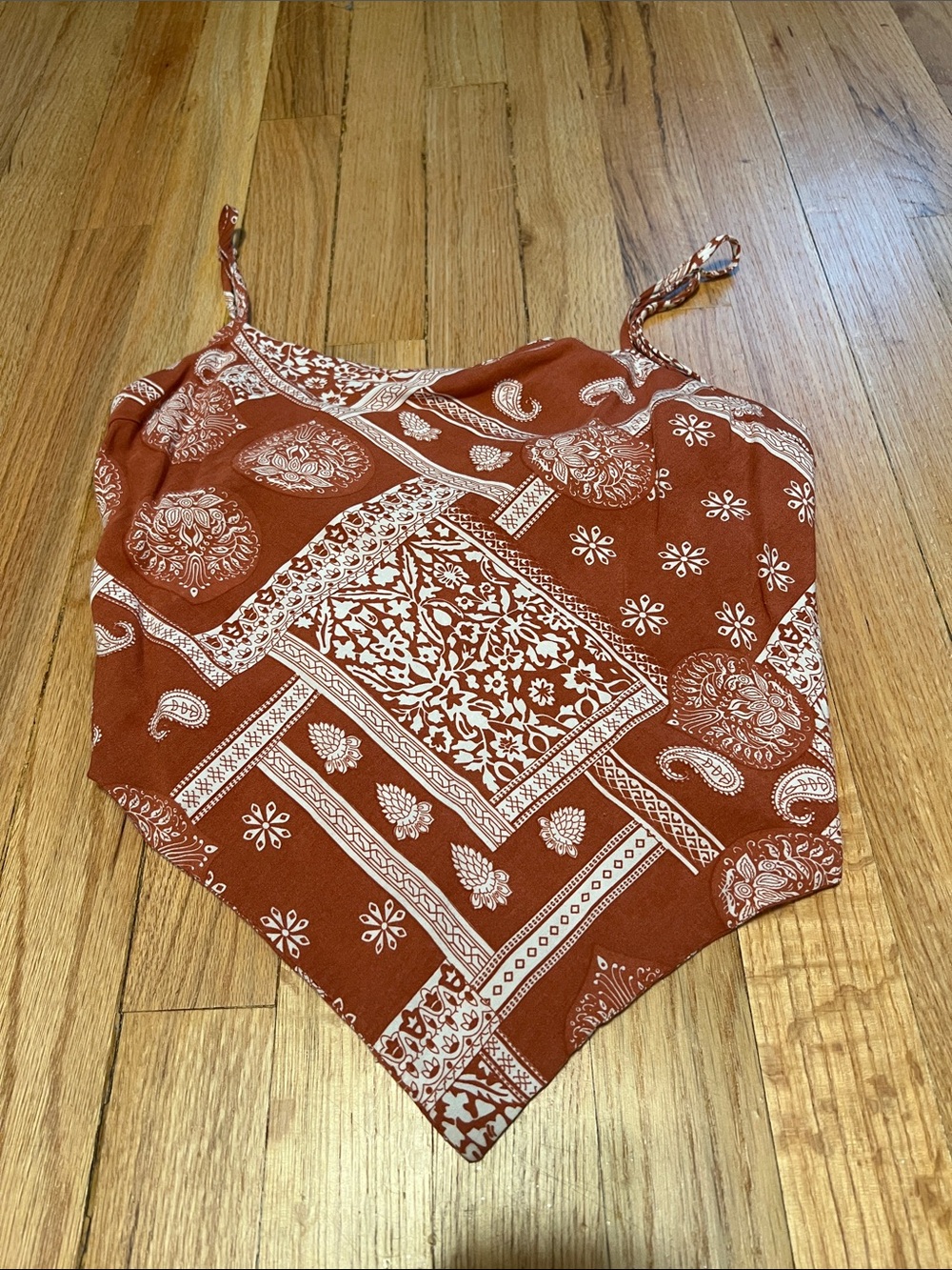 Rust Paisley Bandana Handkerchief Cami Top - Women